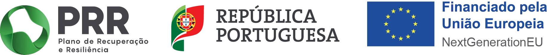 Logótipos dos programas de financiamento e apoios: Portugal 2020, Compete e União Europeia